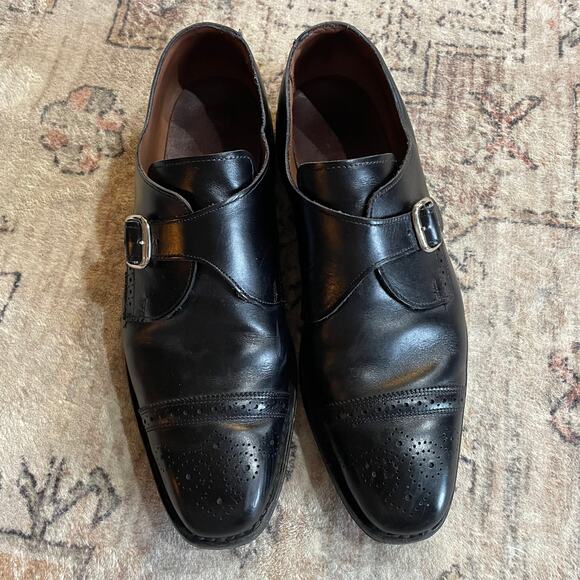 Allen Edmonds Franciscan Tooled Leather Monk Strap Classic Loafers Black SZ 11.5 main image 6